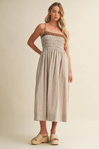 GINGHAM MIDI DRESS