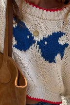 Cropped Knit Fish Sweater