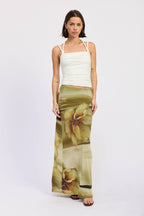 RUCHED ROPE TIE HALTER TOP