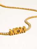 Kace 18K Gold Non-Tarnish CZ Mom Pendant Necklace