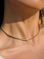 Papillon 18K Gold Non-Tarnish Classic Snake Chain Necklace