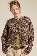 Cheetah Print Knit Cardigan