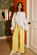 Exposed Seam- Drawstring Terry Sweatpants