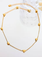 Vivre 18K Gold Non-Tarnish Petite Heart Bracelet, Necklace