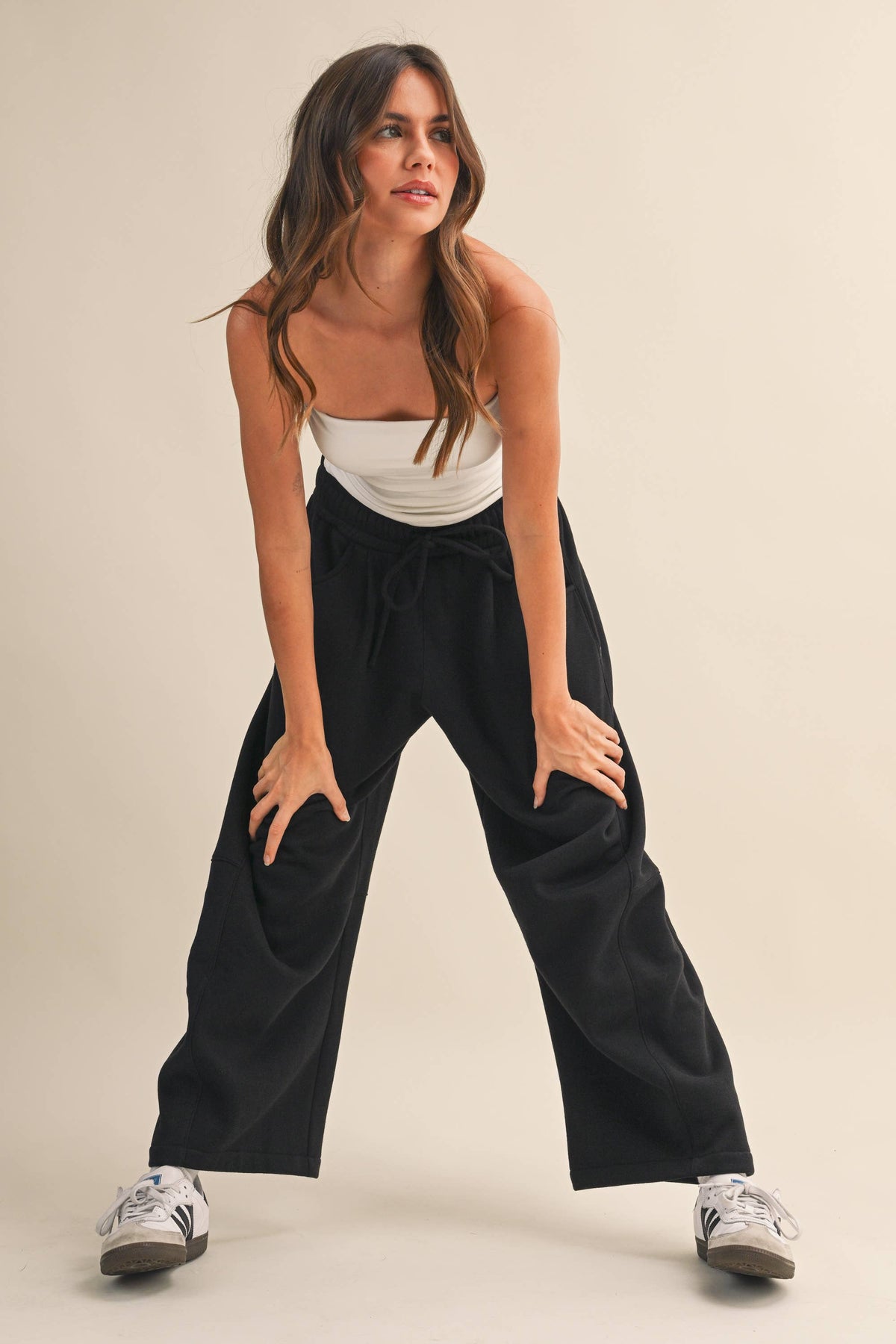 BARREL SWEATPANTS WITH SIDE POCKETS