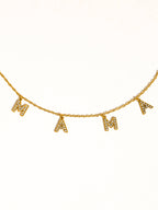 Moana 18K Gold Non-Tarnish CZ Mama Letter Necklace