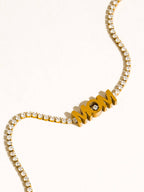Kace 18K Gold Non-Tarnish CZ Mom Pendant Necklace