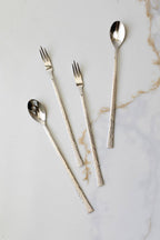 Hammered Stainless Steal Fork and Spoon set of 2