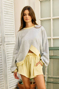Contrast Stitch Asymmetrical Terry Top