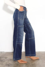 TUMMY CONTROL HIGH RISE RELAXED WIDE LEG JEANS