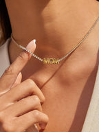 Kace 18K Gold Non-Tarnish CZ Mom Pendant Necklace