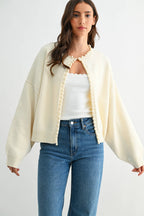 PEARL-EMBELLISHED CARDIGAN