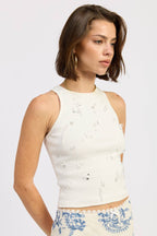RACER BACK TANK TOP WITH WATER BEADS